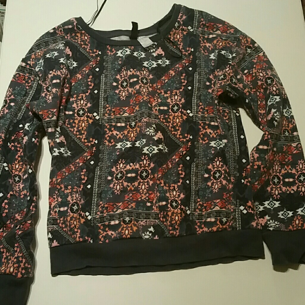 Girl's Printed Navy Blue H&M Sweatshirt